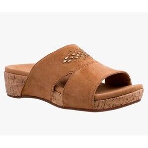 SPENCO Passport Wedge Slide Sandal Size 10 Brown Waco Casual Comfort Shoes